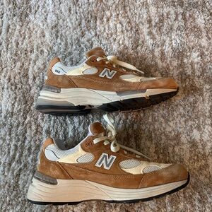 New Balance Tan and Cream Athletic Shoes